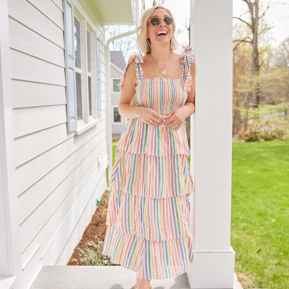 Pink City Prints Rainbow Stripe Zazie Dress